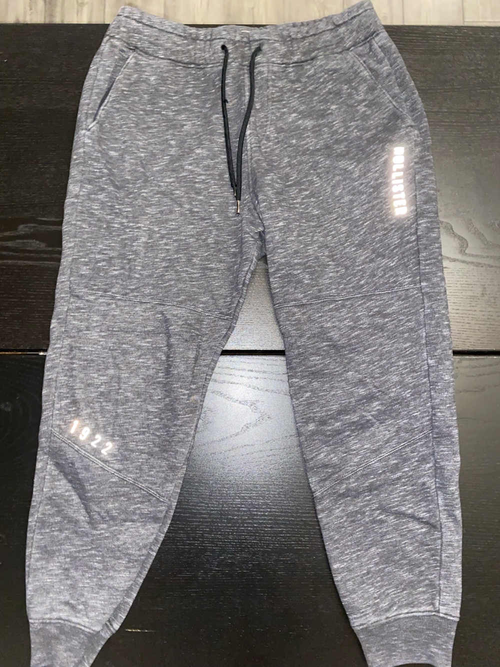 Hollister Marled Charcoal Drawstring Joggers